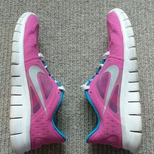 Nike Free Run 3 - Girls 5.5Y - Pink and Blue